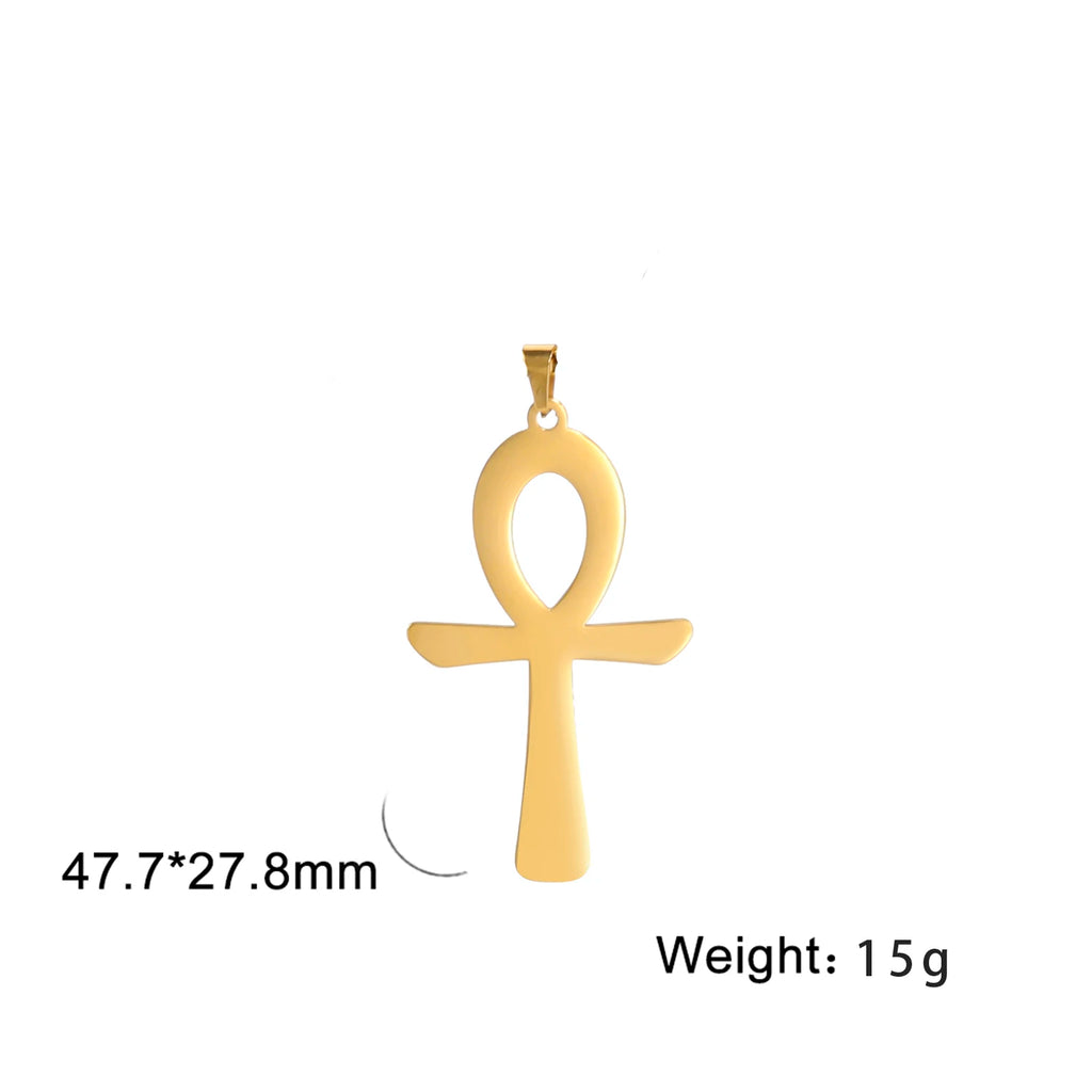 LIKGREAT Egyptian Ankh Cross Egypt Eye Pendant for Necklace Earrings Stainless Steel Eye of Horus Charms for Jewelry