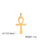 LIKGREAT Egyptian Ankh Cross Egypt Eye Pendant for Necklace Earrings Stainless Steel Eye of Horus Charms for Jewelry