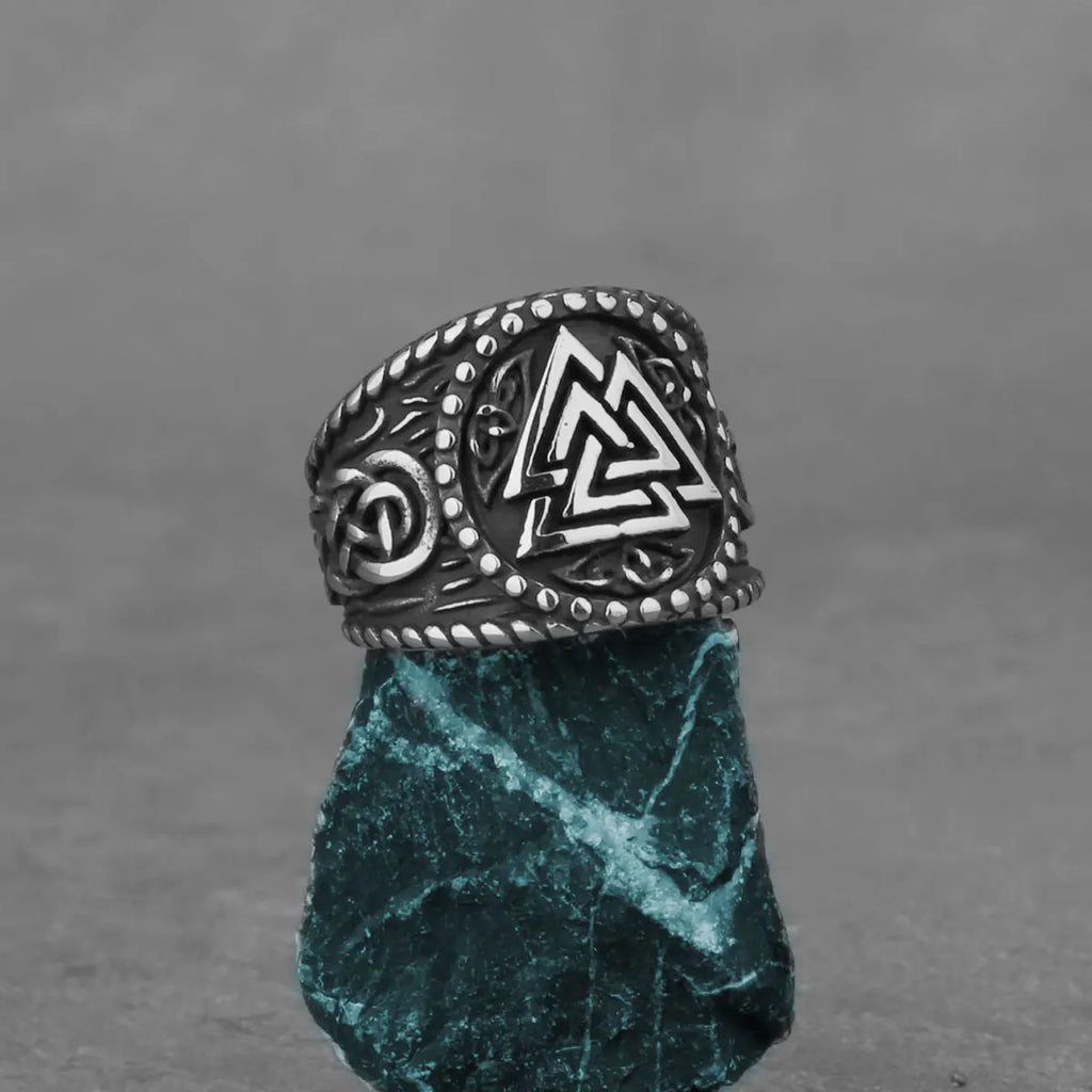 Valknut Viking Rune Ring for Men — 316L Stainless Steel