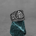 Valknut Viking Rune Ring for Men — 316L Stainless Steel
