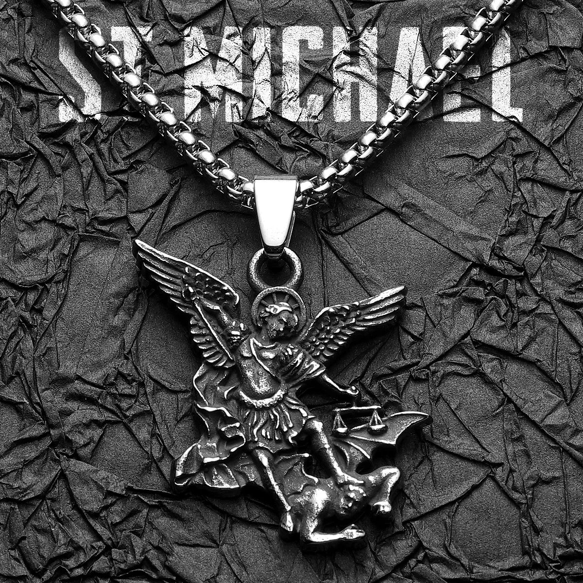 Archangel Michael Pendant — Stainless Steel