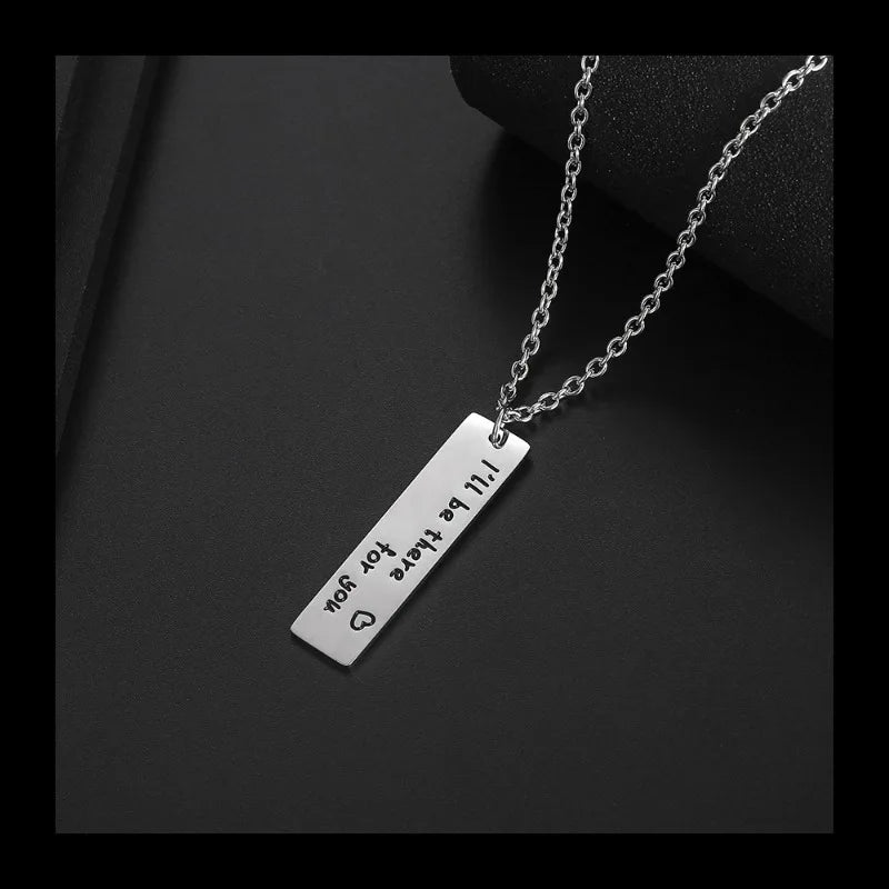 Geometric Pendant Sweater Chain — Stainless