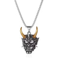 Samurai Devil Mask Pendant Necklace