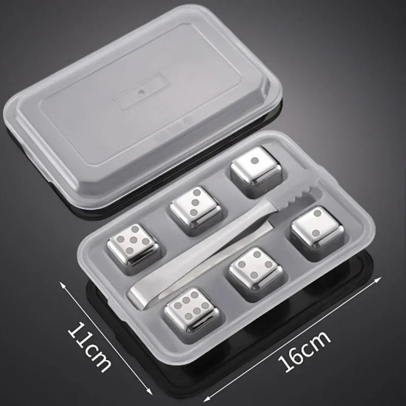 Reusable Whiskey Stones Stainless Steel Ice Cubes Quick-Freeze Wine Cooler Food Grade Metal Pellets Beer Cooler Bar