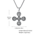 Saint Benedict Cross Medal Necklace — Silver, Stainless Steel