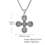 Saint Benedict Cross Medal Necklace — Silver, Stainless Steel