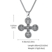 Cross Saint Benedict Medal Pendant Necklace Stainless Steel Silver Color San Benito Catholic Necklace Religious Jewelry for Men