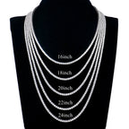 SEMNI 3mm--5mm Moissanite Diamond Tennis Chain Necklace for Women Men 925 Sterling Silver Plated with White Gold Fine Jewelry