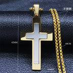 Cross Steel Pendant Minimalist Splice Style