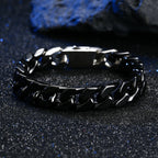 Men's Cuban Link Ceramic Bracelet Hypoallergenic, Black White Chain for Men, Masculine Jewelry Gift