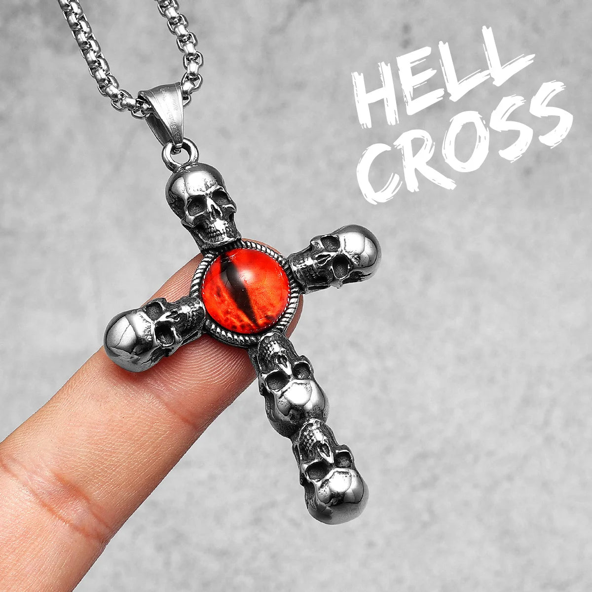 Skull Cross Pendant Necklace — 316L Stainless
