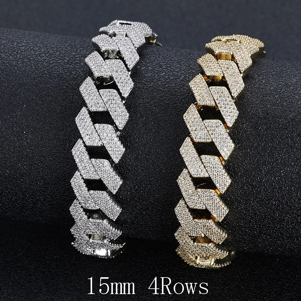 Iced Out Cuban Chain Necklace Stainless Steel 8-25MM