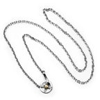 Circle Pendant Long Link Chain Necklace for Men — 70cm