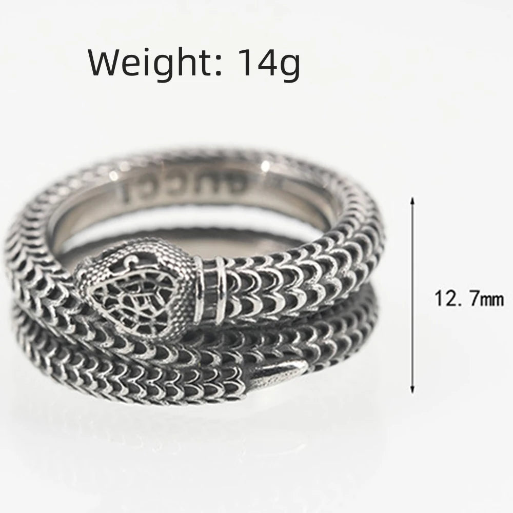 Domineering Snake Head Ring Punk Animal Vintage — Stainless Steel