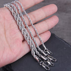 304 Stainless Steel Twist Rope Chain Necklace for Men Women PVD Silver Plated 2mm/2.5mm/3mm/4mm/5mm Width Accessories
