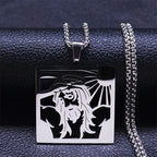 Christ Jesus Cutout Pendant Necklace — Stainless Steel Box Chain
