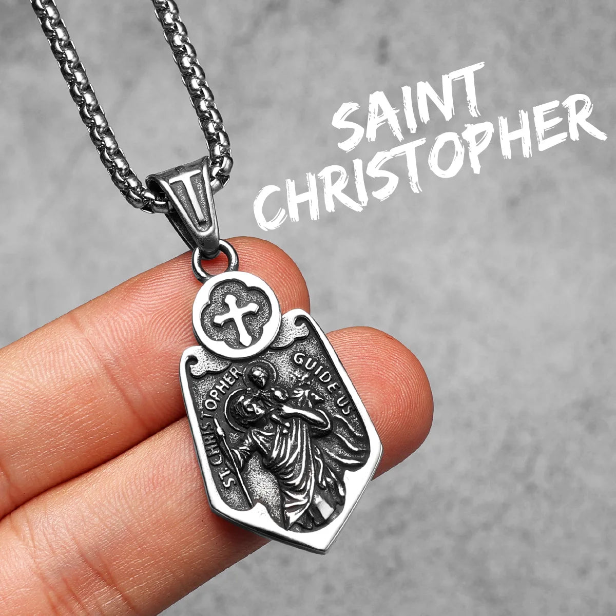 St. Christopher Pendant — Stainless Steel