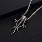 Retro Gothic Three Headed Long Snake Pendant Necklace Stainless Steel Punk Biker Snake Necklace For Men Women Fashion Jewelry