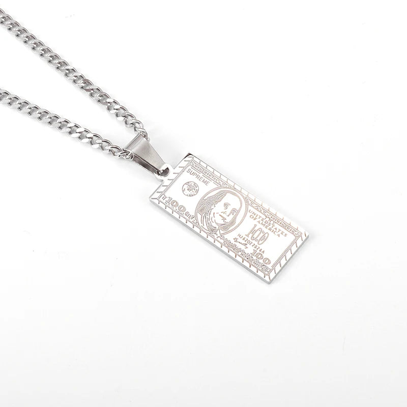 Stainless Steel Zeus Thunder Necklace Lightning Charm for Men and Women Hip Hop Trend Street Party Cool Jewelry