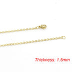 Fnixtar 10Pcs Chain Necklaces 40/45/50/55/60cm Stainless Steel Flat Cable Chain 1/1.5/2mm DIY Jewelry Accessories