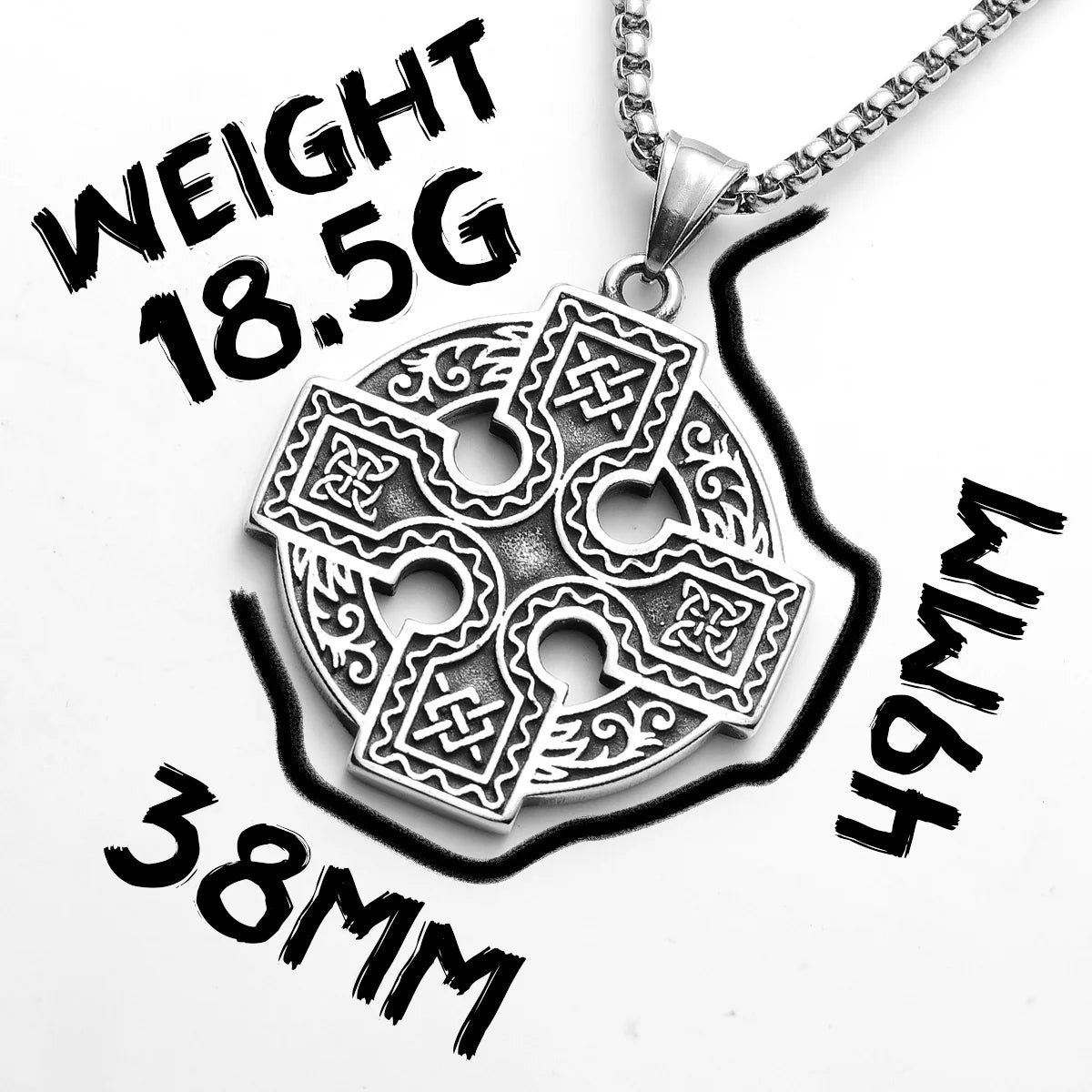 Viking Celtic Stainless Steel Pendant Necklace