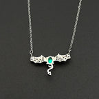 925 Silver Bat Zircon Pendant — Silver