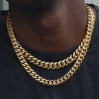 6/8/10/12/14/16MM Hip Hop Cuban Link Necklace For Men Stainless Steel Miami Fashion Jewelry Thick And Thin Rainbow