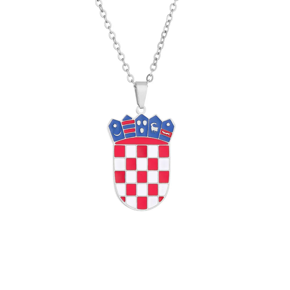 Croatian Insignia Pendant Necklace — Stainless Steel