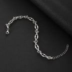 Stainless Steel Water Proof Bracelet for Men Women Irregular Chain Link with Knot Adjustable Extension Chain Trendy
