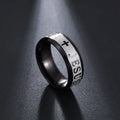 Fashion Stainless Steel Bible Verse Jesus Cross Rings For Men Vintage Christian Cross Religious Ring Amulet Jewelry
