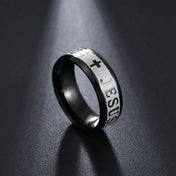 Vintage Bible Verse Jesus Cross Ring — Stainless Steel