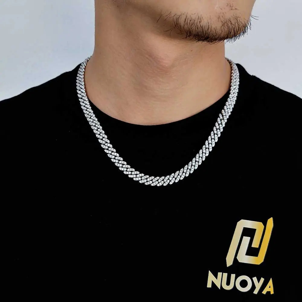Iced Out Cuban Chain Necklace Stainless Steel 8MM