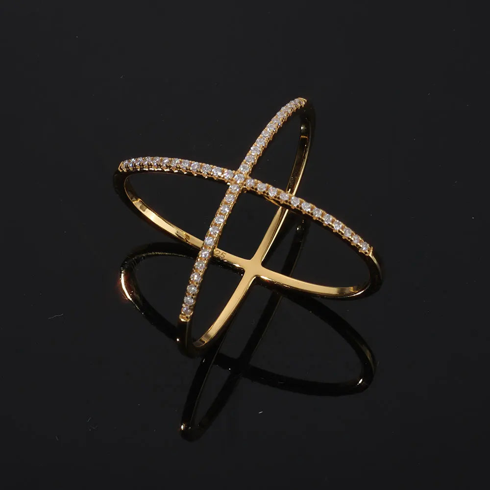 925 Silver X Design Moissanite Ring VVS