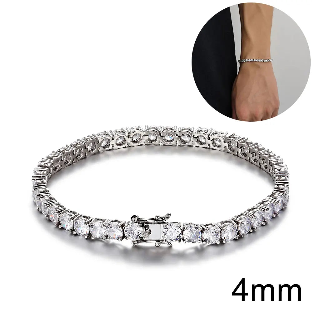 Iced Out Tennis Bracelet Stainless Steel 10/12MM