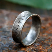 Carved Viking Nordic Rune Stainless Steel Ring