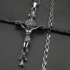 Big INRI Jesus Crucifix Cross Pendant Necklace — Stainless Steel