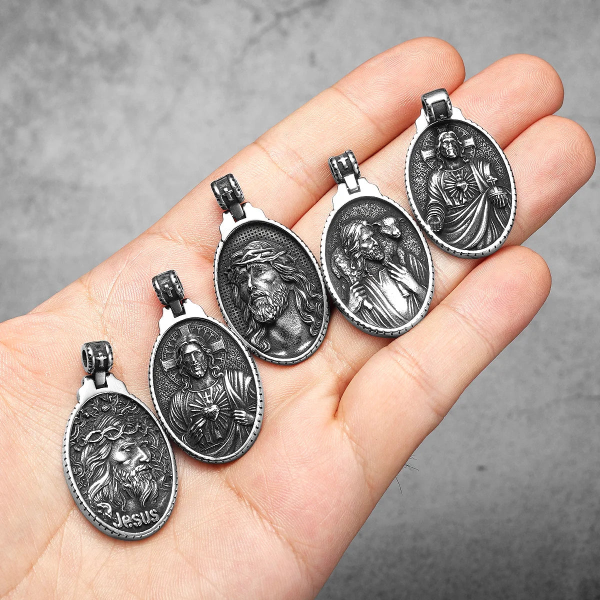 Angel Jesus Virgin Mary Pendant — Stainless Steel