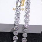 Gold Tennis Necklace Iced Out T-Square Mixed Inlay