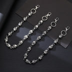 Skull Keychain Wallet Chain — Two-Tone Gothic Biker Pants Chain