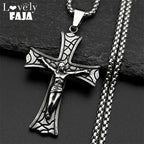 Cross Jesus Christ Silver Pendant Crucifix Religious
