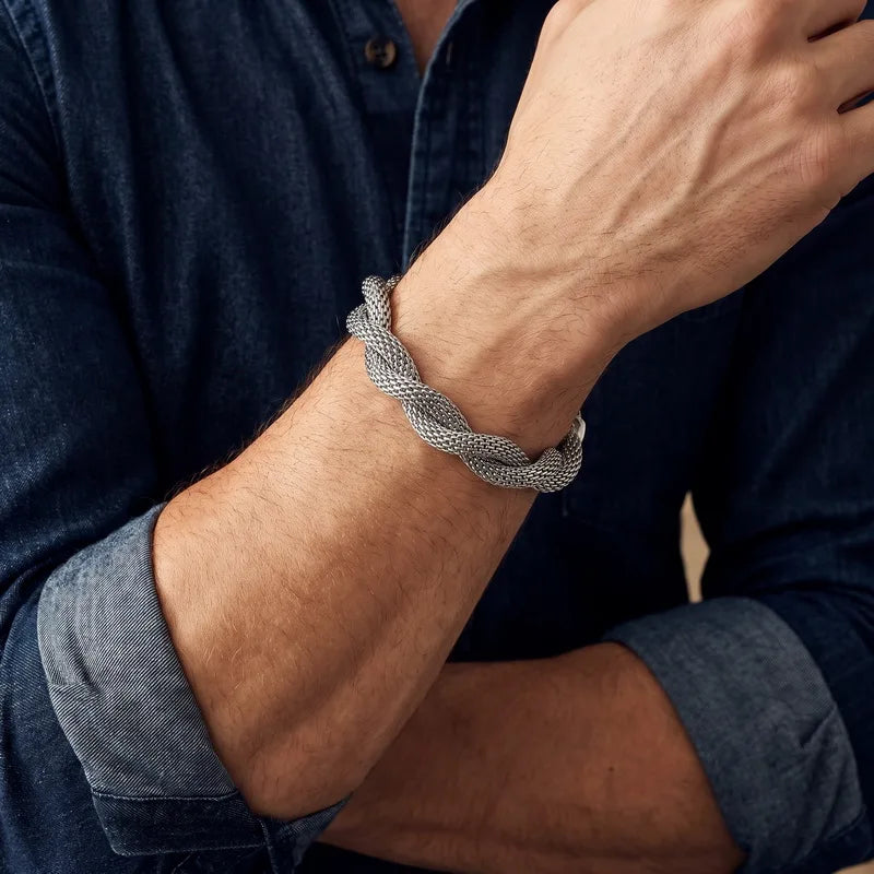 Stylish Minimalist Men's Stainless Steel Bracelet Creative Snake Bone Chain Fashion Jewelry Convention Accessories