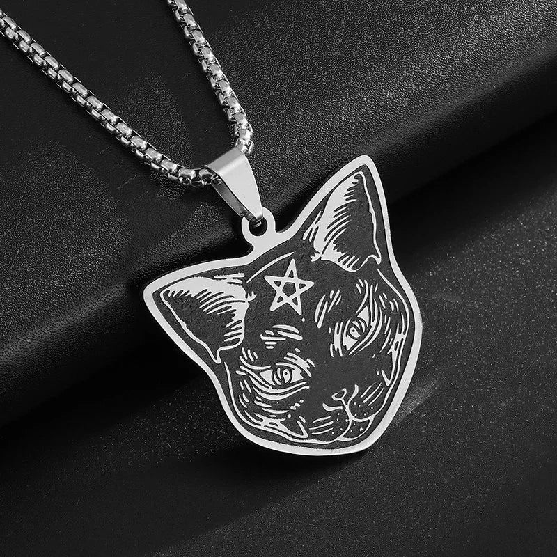 Stainless Steel Trinity Celtic Knot Nordic Rune Pendant Necklace Retro Ethnic Style Irish Knot Lucky Amulet Jewelry for Men