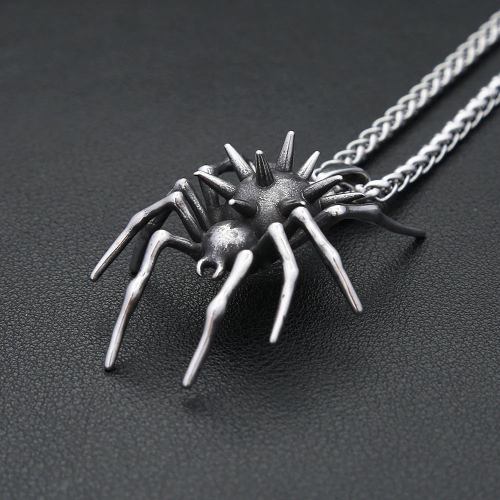 Gothic Spider Pendant Necklace — Stainless Steel