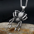 Vintage Gothic Spider Pendant Necklace Stainless Steel Punk Animal Necklace For Men Unique Biker Jewelry Gift