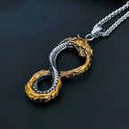 Viking Ouroboros Dragon Necklace — Stainless Steel