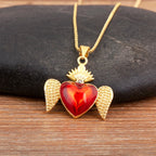 Iced Out Sacred Heart Pendant Necklace