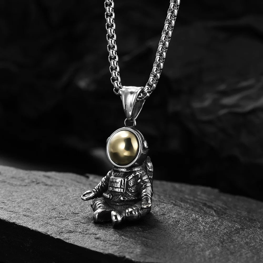 Astronaut Stainless Steel Pendant Necklace