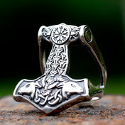 Vegvisir Double Sheep Head Ring — Stainless Steel