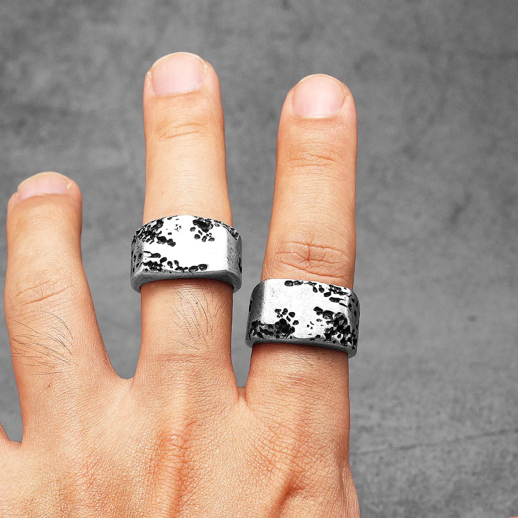 Stone Texture Ring — Stainless Steel