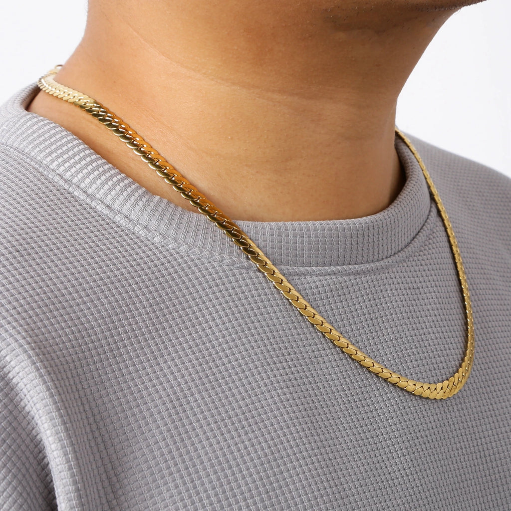 HIYEE 3MM/4MM/5MM/6MM/7MM/8MM Stainless Steel Cuban Curb Link NK Chain Necklace For Men Women Male Neck Jewelry